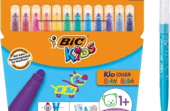 BIC Kids Filzstifte Set Kid Couleur Baby - Fasermaler zum Malen in 12 auswaschbaren Farbe