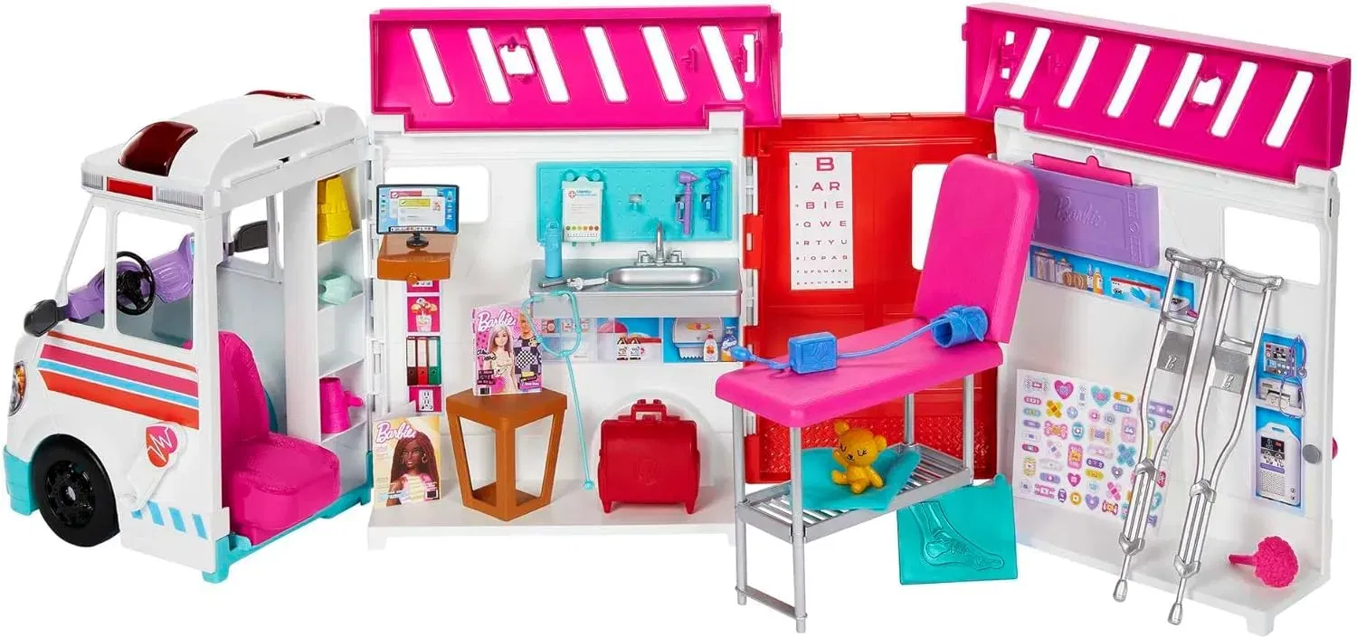 Barbie 2-In-1 Krankenwagen Spielset (Hkt79)