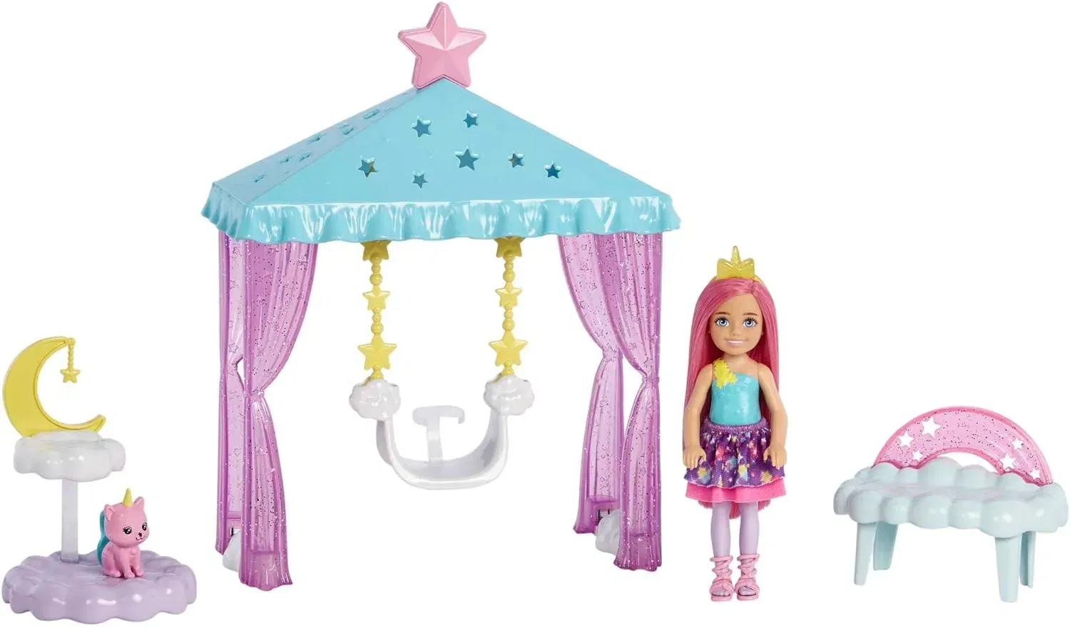 Barbie Dreamtopia - Chelsea Puppe Mit Rosa Haaren &Amp; Gelbe Einhornkrone