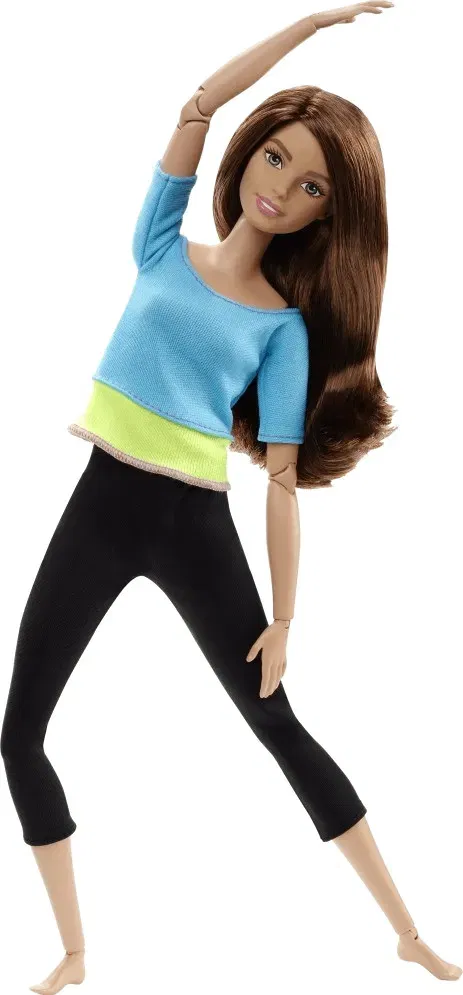 Barbie-Puppe Made To Move Barbie-Serie - Mit Braunen Haaren Und Blauem Yoga-Shirt Und Schwarzer Hose