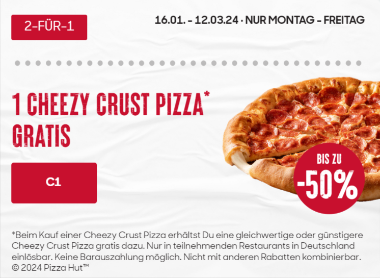 Cheezy Crust Pizza Gratis