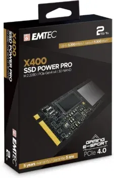 Emtec ECSSD2TX400 – Interne SSD – M.2 2280 NVMe – PCIe Gen4x4 – X400 Power Pro Kollektion – 2TB