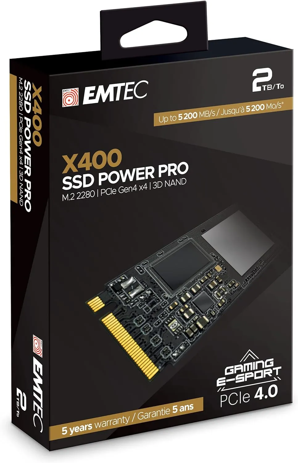 Emtec Ecssd2Tx400 – Interne Ssd – M.2 2280 Nvme – Pcie Gen4X4 – X400 Power Pro Kollektion – 2Tb