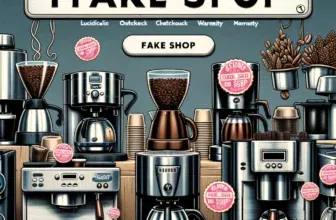 Illustration eines gefälschten Online-Shops dreamcaffe.shop auf einem Computerbildschirm