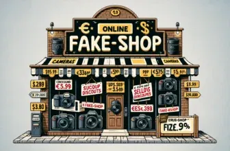 Illustration eines gefälschten Online-Shops auf einem Computerbildschirm