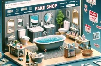 Person vor Computerbildschirm mit Fake Shop xeskagep.shop