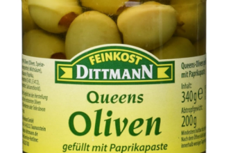 Feinkost-Dittmann-Queens-Oliven-gefüllt-mit-Paprikapaste-Glas