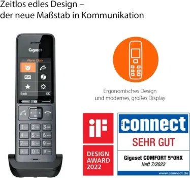 Gigaset COMFORT 520HX – DECT-Mobilteil mit Ladeschale (schnurlos, Fritzbox-kompatibel, beste Audioqualität mit Freisprechfunktion) 2