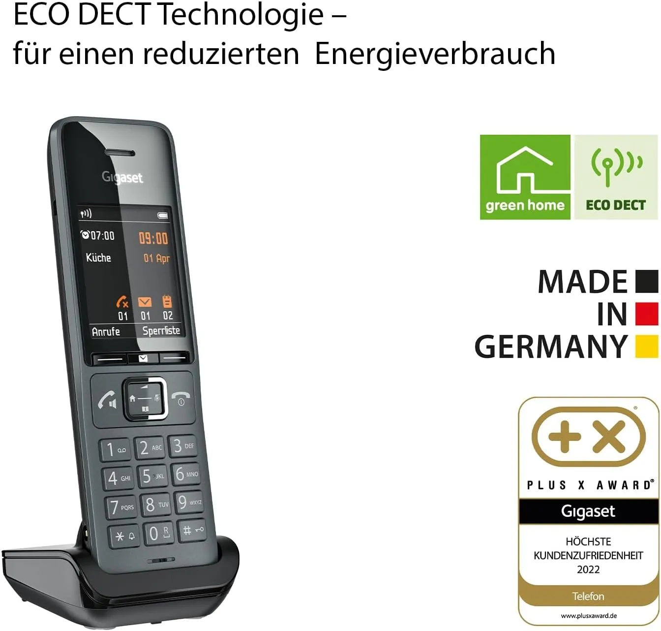 Gigaset Comfort 520Hx – Dect-Mobilteil Mit Ladeschale (Schnurlos, Fritzbox-Kompatibel, Beste Audioqualität Mit Freisprechfunktion)