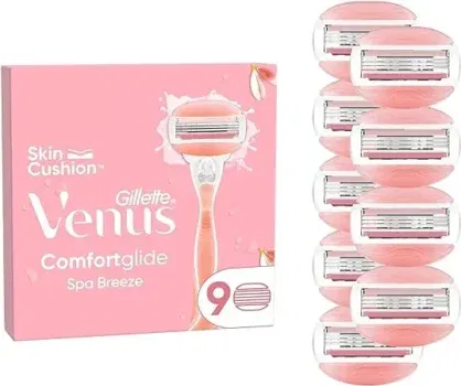 Gillette Venus Comfortglide Spa Breeze Damenrasierer + 9 Ersatzklingen