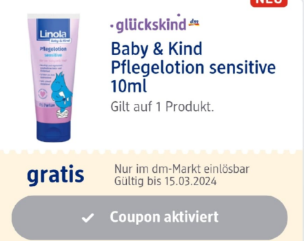 Gratis Linola Baby & Kind Pflegelotion