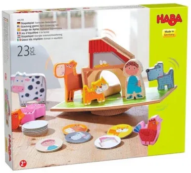 HABA 306288 - Stapelspiel Tierischer Balanceakt (für Kinder ab 2 Jahren)