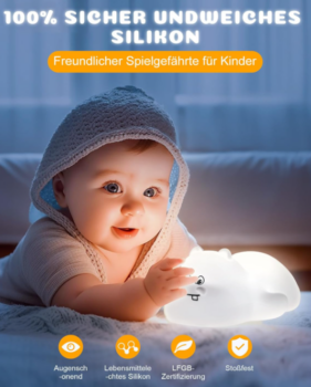 ISEYOU-Nachtlicht-Kinder-Nachtlicht-Baby-Stilllicht-USB-Aufladung-10-Farben-Touch-Control-LED-