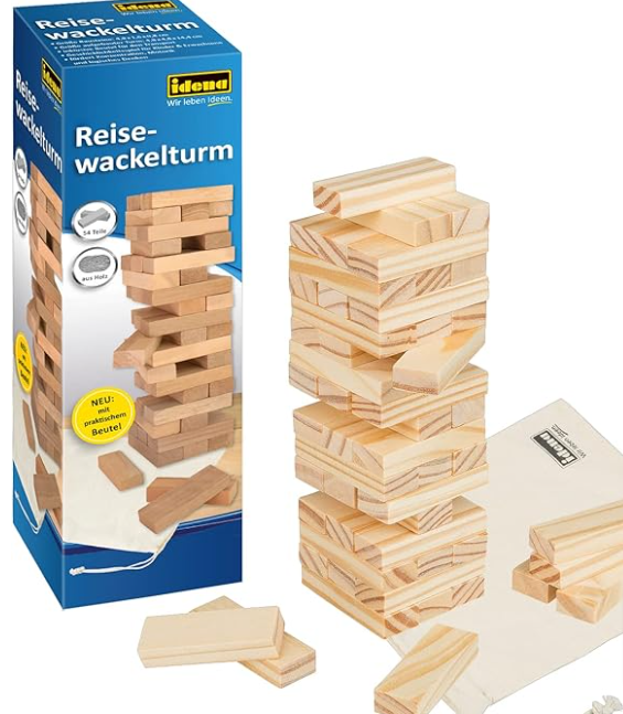 Idena-40088-Reisespiel-Wackelturm-Aus-Holz-Geschicklichkeitsspiel-Mit-54-Bausteinen-Und-Aufbewahrungstasche-Ca-4-8-X-4-8-X-14-4-Cm-Großer-Stapelturm-Amazon-De-Spielzeug