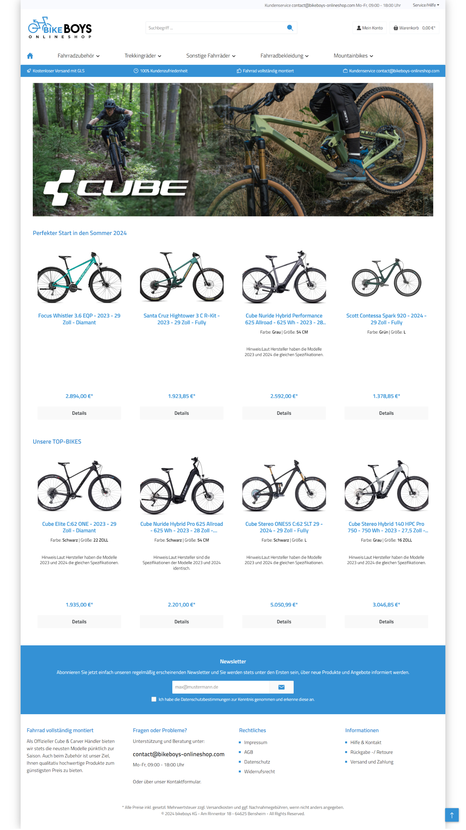 Screenshot Bikeboys-Onlineshop Com