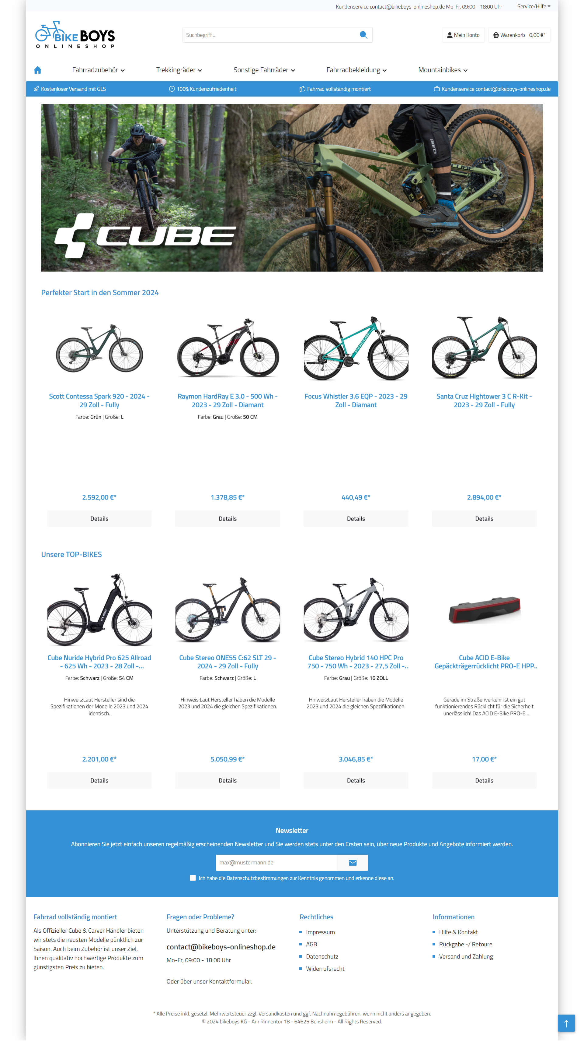 Screenshot Bikeboys-Onlineshop.de