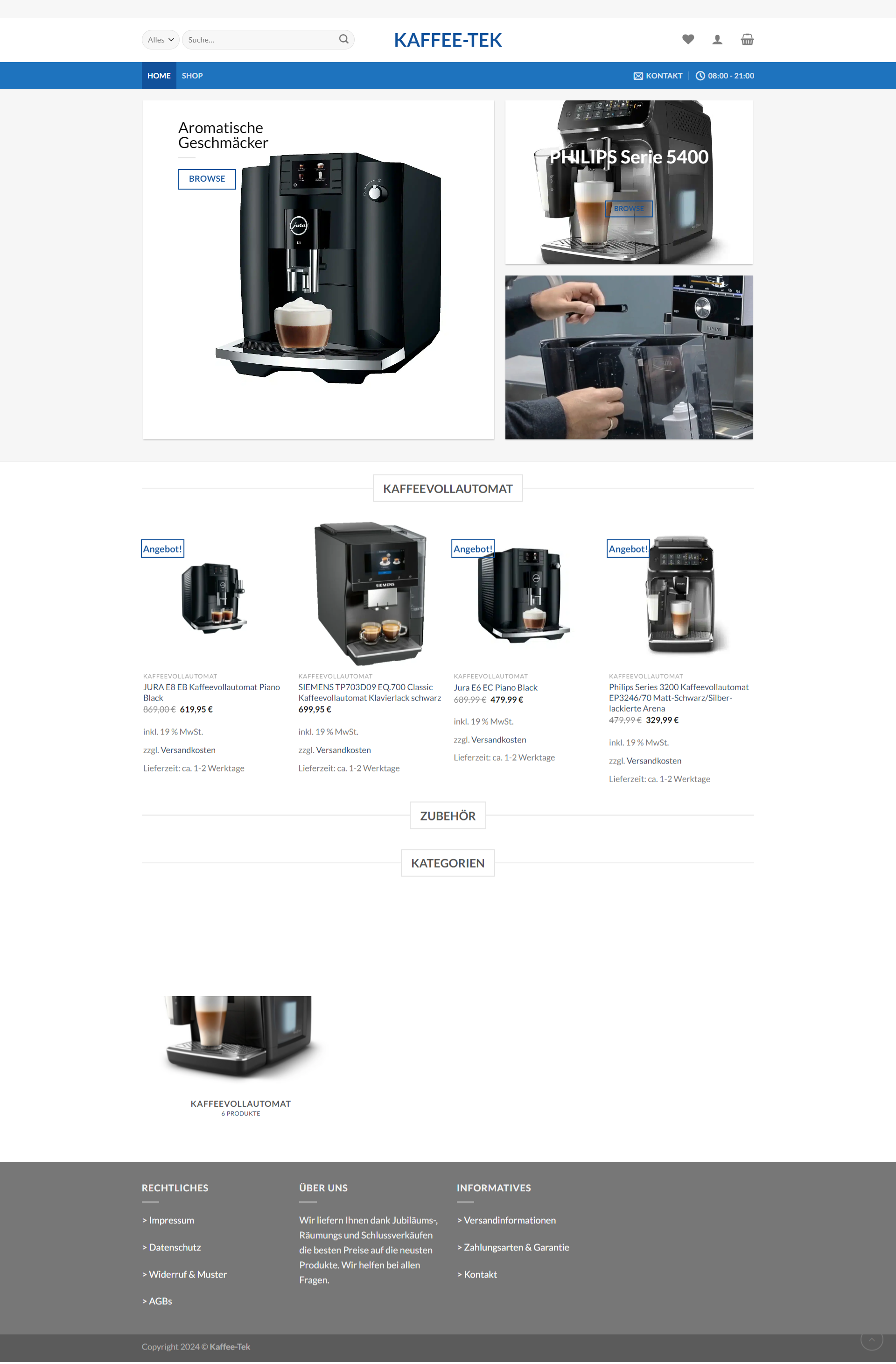 Screenshot Kaffee-Tek Com