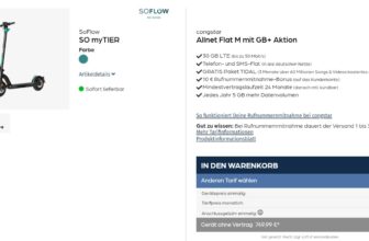 SoFlow SO myTIER E-Scooter + congstar Flat M 30+ GB LTE