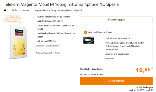 Telekom Magenta Mobil M Young 40 GB 5G