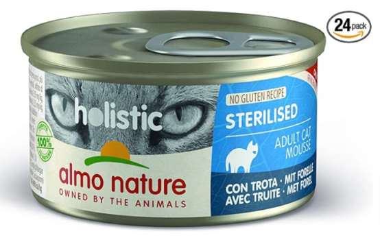 almo-nature-Holistic-Sterilised-mit-Forelle-Alleinfutter-für-Erwachsene-Katzen-Nassfutter