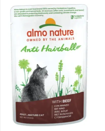 Almo Nature Functional Anti-Hairball Katzenfutter, mit Rind. 30er Pack (30 x 70g) ab 9,56€ inkl. Prime-Versand (statt 26,70€)