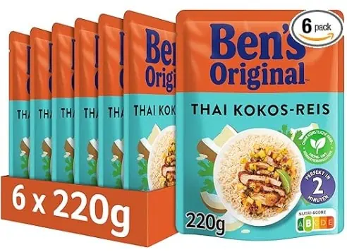 BEN’S ORIGINAL Ben’s Original Express-Reis Kokos, 6 Packungen (6 x 220 g) ab 4,47 € (Prime) statt 10,99 €