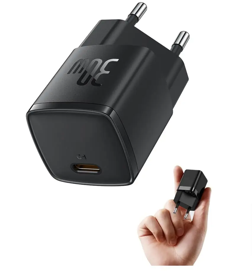 Baseus USB C Ladegerät, 30W Schnellladegerät GaN3 für 8,79 € inkl. Prime-Versand (statt 15,99 €)