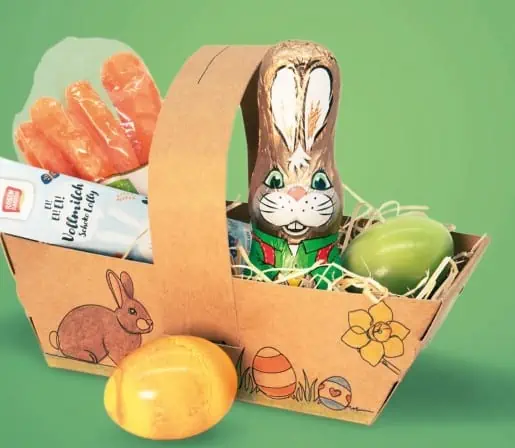 BioMarkt: Gratis Osterkörbchen-Bastelvorlage zum Abholen!