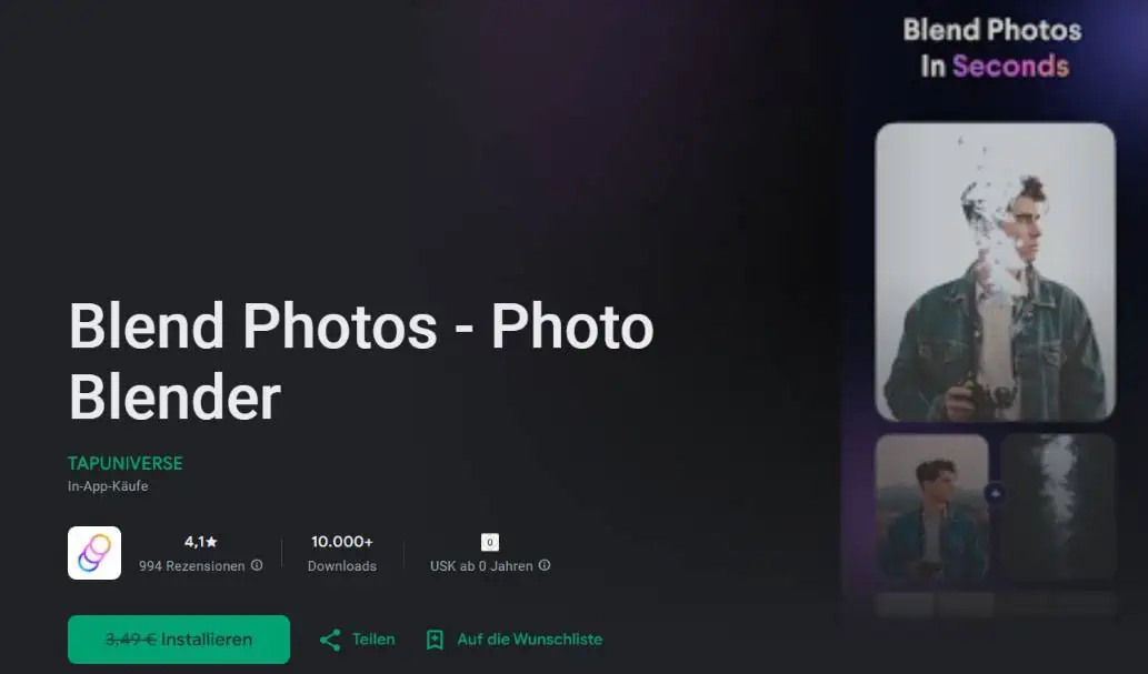 Blend Photos – Photo Blender gratis [Google Play Store] (statt 3,49 €)