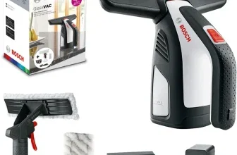 Bosch GlassVAC Akku-Fenstersauger mit Verpackung, Sprühflasche, Mikrofasertuch, Halterung und USB-Kabel