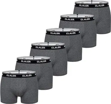 CLALER Herren Boxershorts 6er Pack in Dunkelgrau