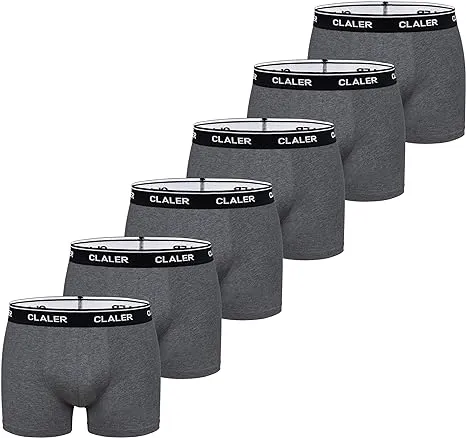 Claler Herren Boxershorts 6Er Pack In Dunkelgrau