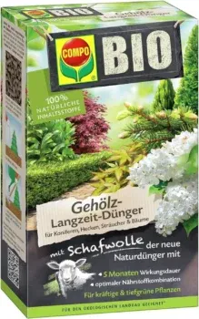 COMPO BIO Gehölz-Langzeit-Dünger mit Schafwolle für Koniferen (2 kg)