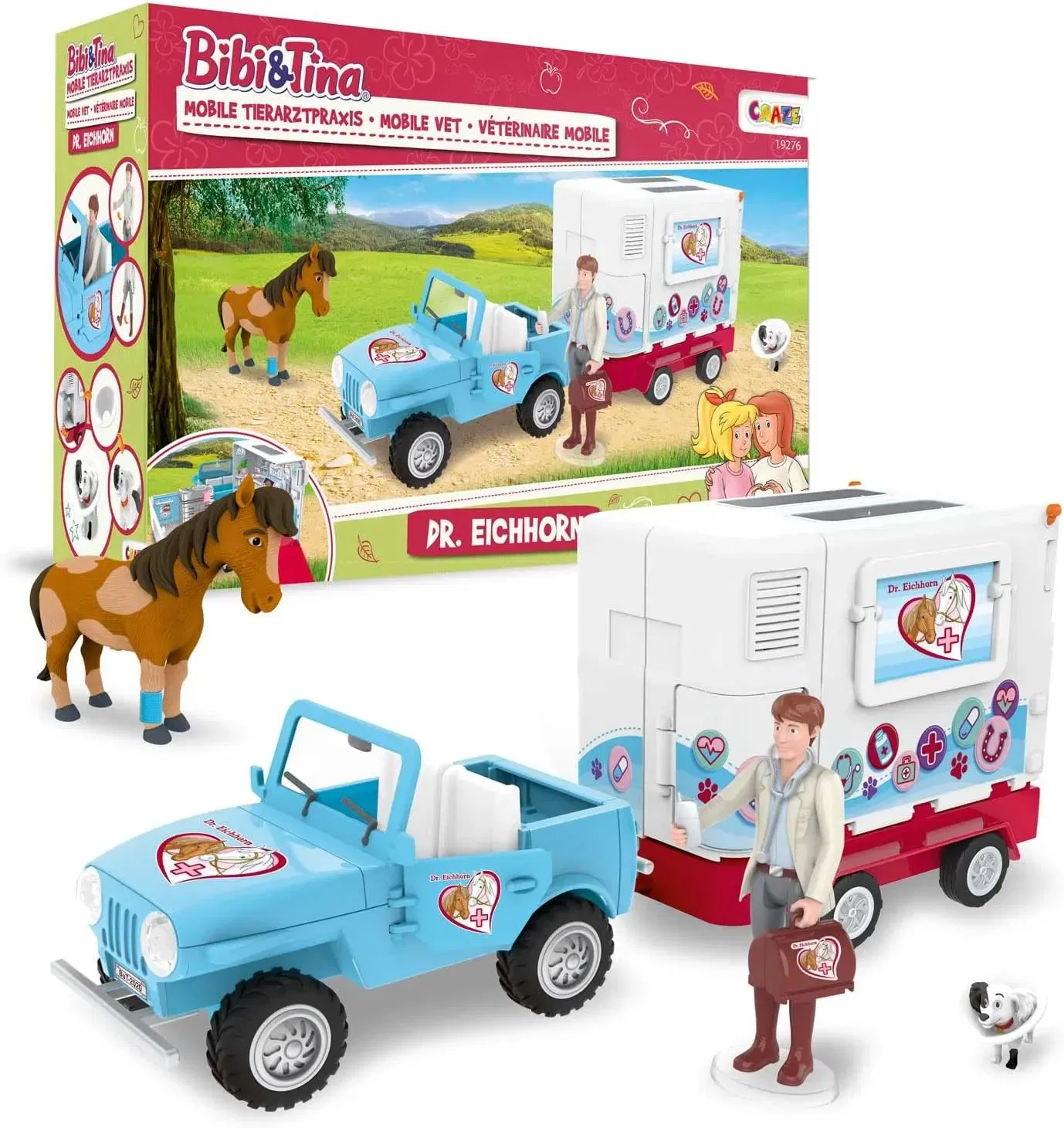 Craze Bibi Und Tina Spielset Mobile Tierarzt Station Dr. Eichhorn - Pferde Spielzeug