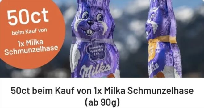 Cashback auf den Milka Schmunzelhase