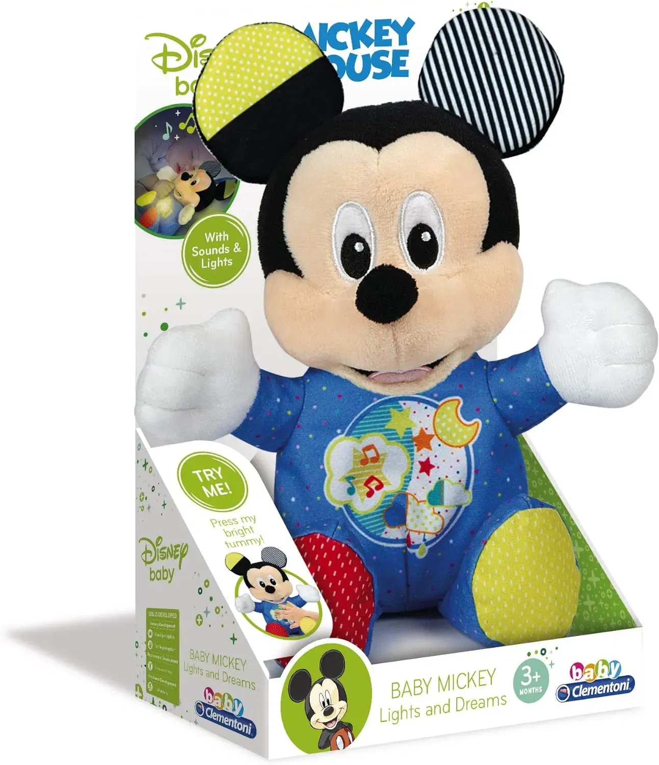 Clementoni 17206 Disney Baby – Mickey Leucht-Plüschtier