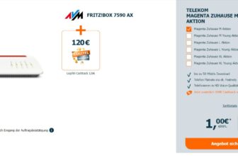 FRITZ!Box 7590 AX + Telekom Magenta Zuhause M + 120 € Cashback