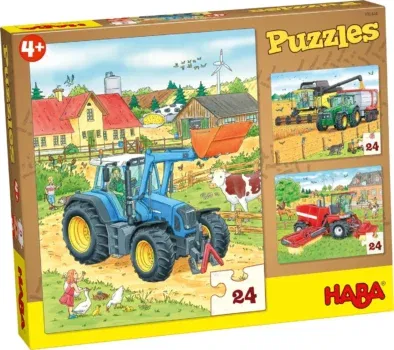 HABA (300444) Puzzles Traktor und Co. - Puzzle-Set