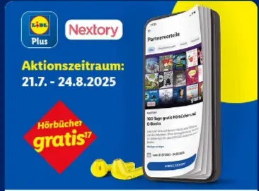 100 Tage Nextory kostenlos mit Lidl Plus – E-Books & Hörbücher gratis genießen
