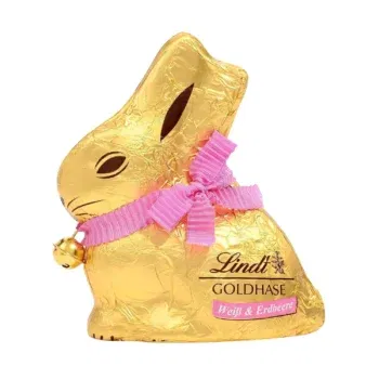 Lindt Schokolade GOLDHASE Weiß & Erdbeere (100 g)