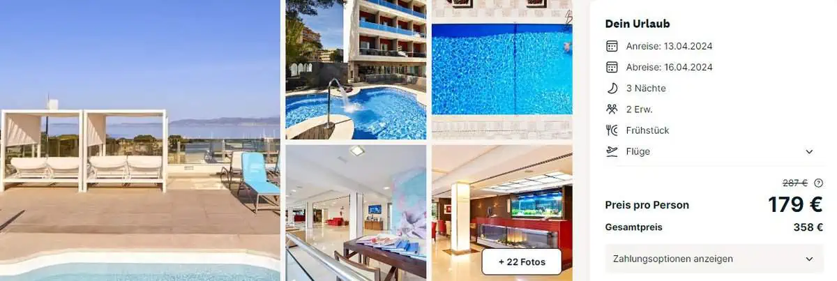 Mallorca Auszeit  🌴 4 Tage im 4* MLL Mediterranean Bay Hotel [Adults-Only] inkl. Frühstück & Flug nur 172€