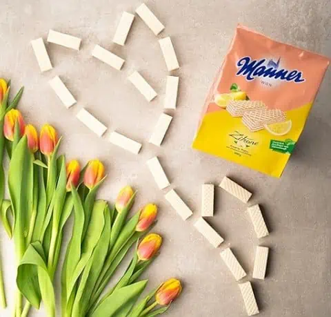 Manner Zitronen-Waffeln | vegane knusprige Waffeln mit Zitronencreme | 1er Pack (400 g)