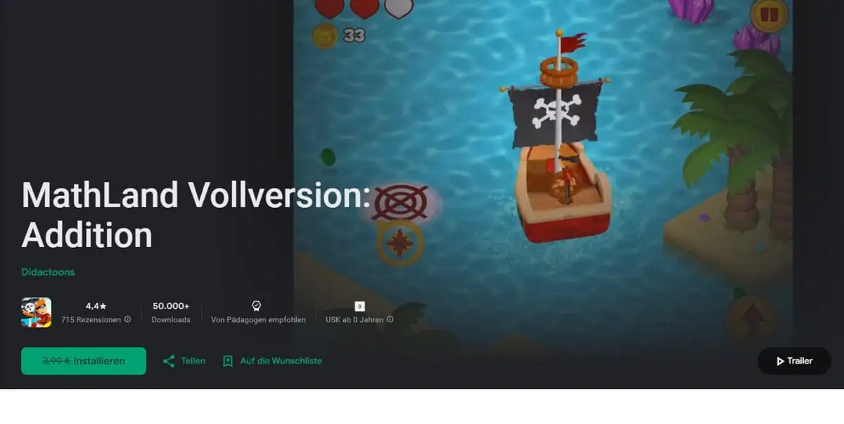 MathLand Vollversion Addition Lernspiel gratis [Google Play Store] (statt 3,99 €)
