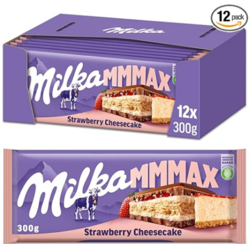 Milka-Strawberry-Cheesecake-12-x-300-g-–-Schokoladentafel-aus-Alpenmilch-mit-Erdbeer-Käsekuchen-Füllung-und-Keks-Amazon-de-Lebensmittel-Getränke