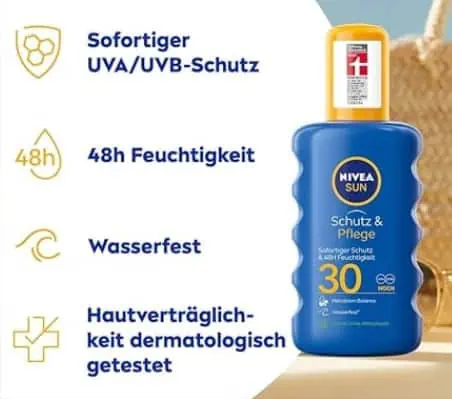 2 mal NIVEA SUN Schutz & Pflege Sonnenspray LSF 30 (2 x 200 ml) ab 10,19€ inkl. Prime-Versand