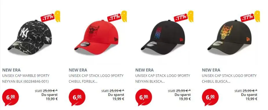 New Era 9FORTY Caps Sale (19 verschiedene) ab 5,67 € zzgl. 4,99 € Versand