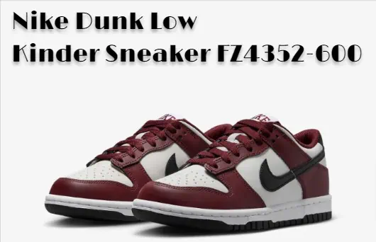 Nike Dunk Low Kinder Sneaker FZ4352-600 (Gr. 35,5 bis 39) für 66,49 € inkl. Versand