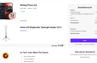 Nothing Phone 2a + Hama LED-Ringleuchte SpotLight Steady 120 II + otelo Allnet-Flat Classic mit 20 GB LTE