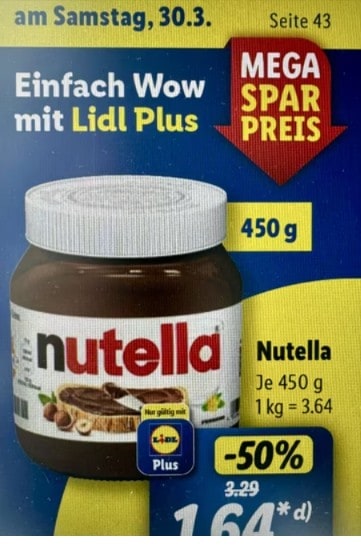 Nutella Lidl Plus