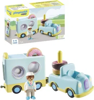 PLAYMOBIL 1.2.3 71325 Verrückter Donut Truck mit Stapel- und Sortierfunktion